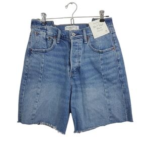 Abercrombie & Fitch Blue Jean Shorts Dad 7" High Rise 28 6